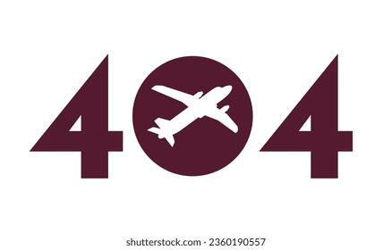 Flying plane error 404 flash message. Transport. Movement to another country. Empty state ui design. Page not found popup cartoon image. Vector flat illustration concept on white background