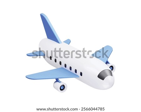 Flying plane icon illustration 3d. Airplane icon illustration 3d render