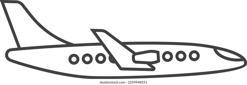 Icono de avión volador. Símbolo de la línea de pasajeros