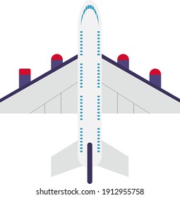 Flying plane, illustration, vector on a white background.