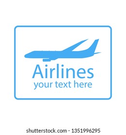 Flying plane. Logo for airlines.