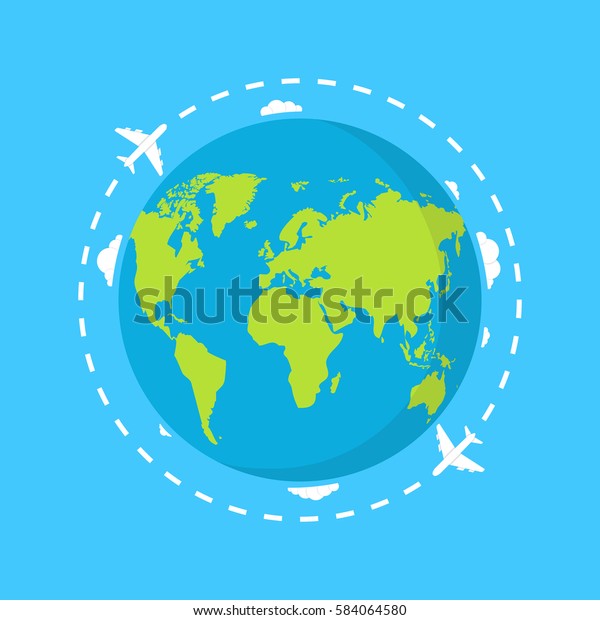 Flying Plane Path Plane Flying Around Stock Vector (Royalty Free ...