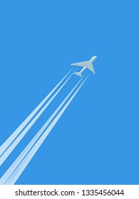 Flying plane in sky
