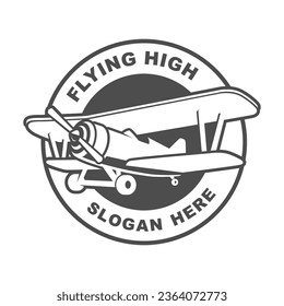 FLYING PLANE TEMPLATE MASCOT LOGO
