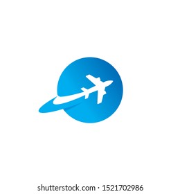 Flying Plane For Travel logo Design Template