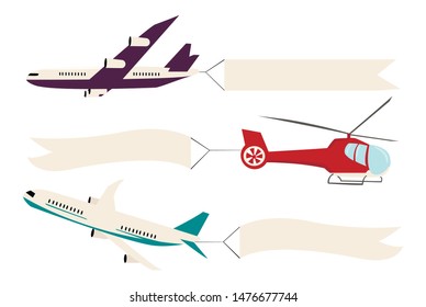 Flying planes and helicopters vector illustration eps10.