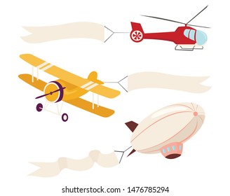 Flying planes and helicopters vector illustration eps10.