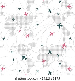 Flying planes over the world pattern