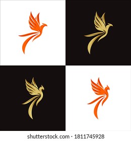 flying poenix bird logo concept