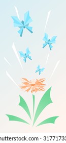 Flying polygonal butterflies 