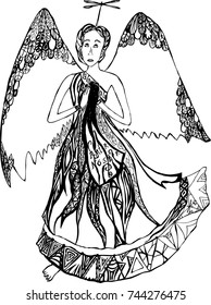 Flying praying angel