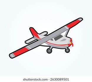 flying propeller plane vector design