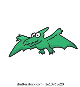 Flying pteranodon in the sky