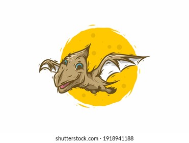 Flying pterosaurs dinosaur illustration drawing design
