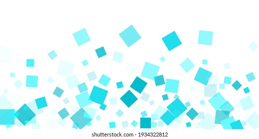 Flying quad Formen Vektor. Vivid blaue quadratische Steine geometrische Struktur. Digital quadrangle blockiert Vektorkartenhintergrund.