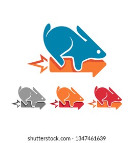 Flying Rabbit Bunny Rocket Mascot Cartoon Illustration