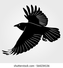 Flying Raven icon on a white background