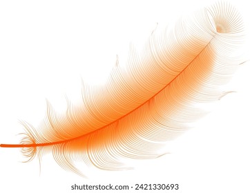 Flying realistic vector  goose or swan orange feathers.Ecological feather filler for pillows, blankets or jackets.Vector concept design.
