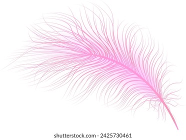 Flying realistic vector  goose or swan pink feathers.Ecological feather filler for pillows, blankets or jackets.Vector concept design.
