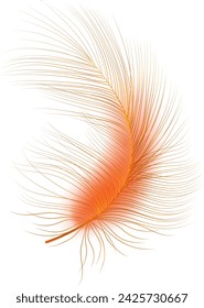 Flying realistic vector  goose or swan orange feathers.Ecological feather filler for pillows, blankets or jackets.Vector concept design.
