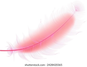 Flying realistic vector  goose or swan pink feathers.Ecological feather filler for pillows, blankets or jackets.Vector concept design.
