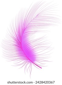 Flying realistic vector  goose or swan pink feathers.Ecological feather filler for pillows, blankets or jackets.Vector concept design.
