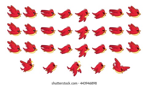 Flying Red Bird Game Sprites.
Suitable for side scrolling, action, and adventure game.