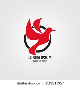Flying red bird logo
