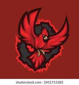 Flying Red Bird Logo Maskottchen