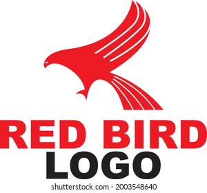 flying red bird logo vector