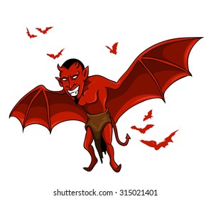 a flying red devil bat. 