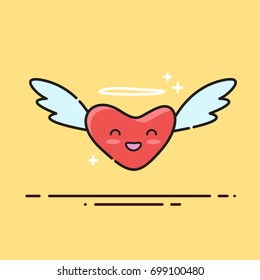 Flying Red Heart Smile 