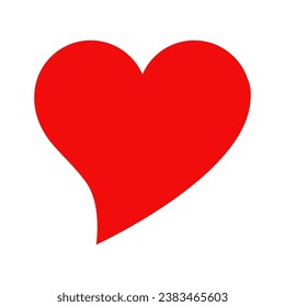 Flying red heart vector icon. Valentine's day beautiful heart symbol isolated on white background