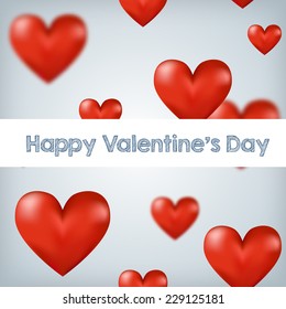 Flying red hearts Happy Valentine's Day, great for your design