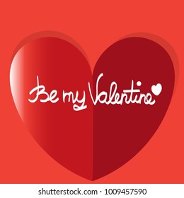 Flying red paper hearts on red background. Valentine's Day. Symbol of love. Copy space.