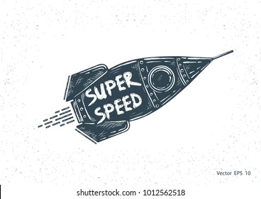 Flying retro rocket, speed