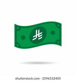 Flying riyal Money flat style