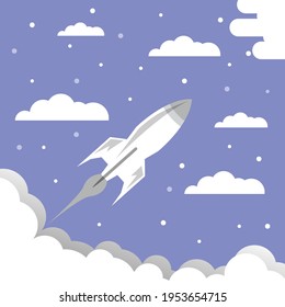 Fondo del cohete volador Ilustración vectorial libre