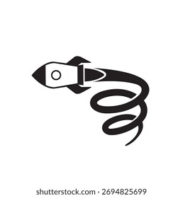 Símbolo de vetor do logotipo da fumaça preta do foguete de voo	
