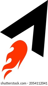 Flying rocket icon with flat style. Isolated vector flying rocket icon illustrations, simple style.