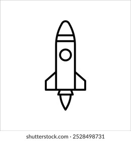 Flying rocket icon on transparent background