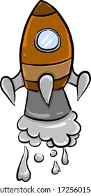Flying rocket, illustration, vector on white background