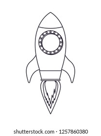 flying rocket isolated icon