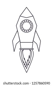 flying rocket isolated icon