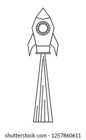 flying rocket isolated icon