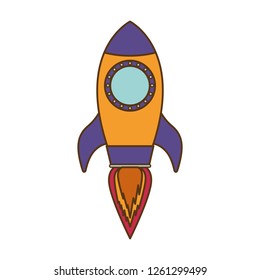 flying rocket isolated icon