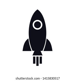 Flying rocket ship with fire. Flat line icon. Space travel. Project start up sign.