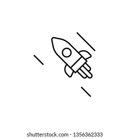 flying rocket, space icon. Simple thin line, outline vector of space, cosmos, universe icons for UI and UX, website or mobile application