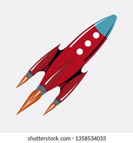 flying rocket vector