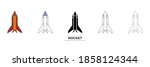 flying rocket vector type icon